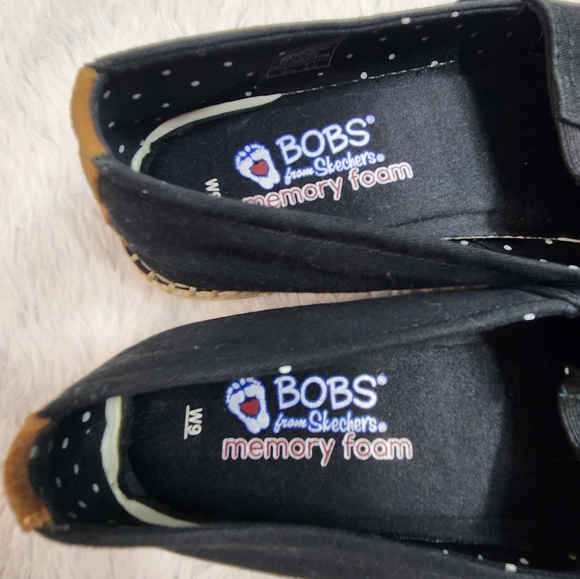 BOBS Black Canvas Slip on Espadrilles - Picture 9 of 11